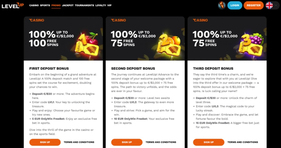 levelup casino Gameplay